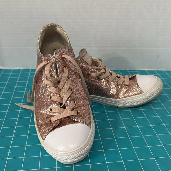 Converse Rose Gold Glitter Sparkly Sneakers with Baby Pink Laces Woman’s Size 6 - Picture 12 of 12